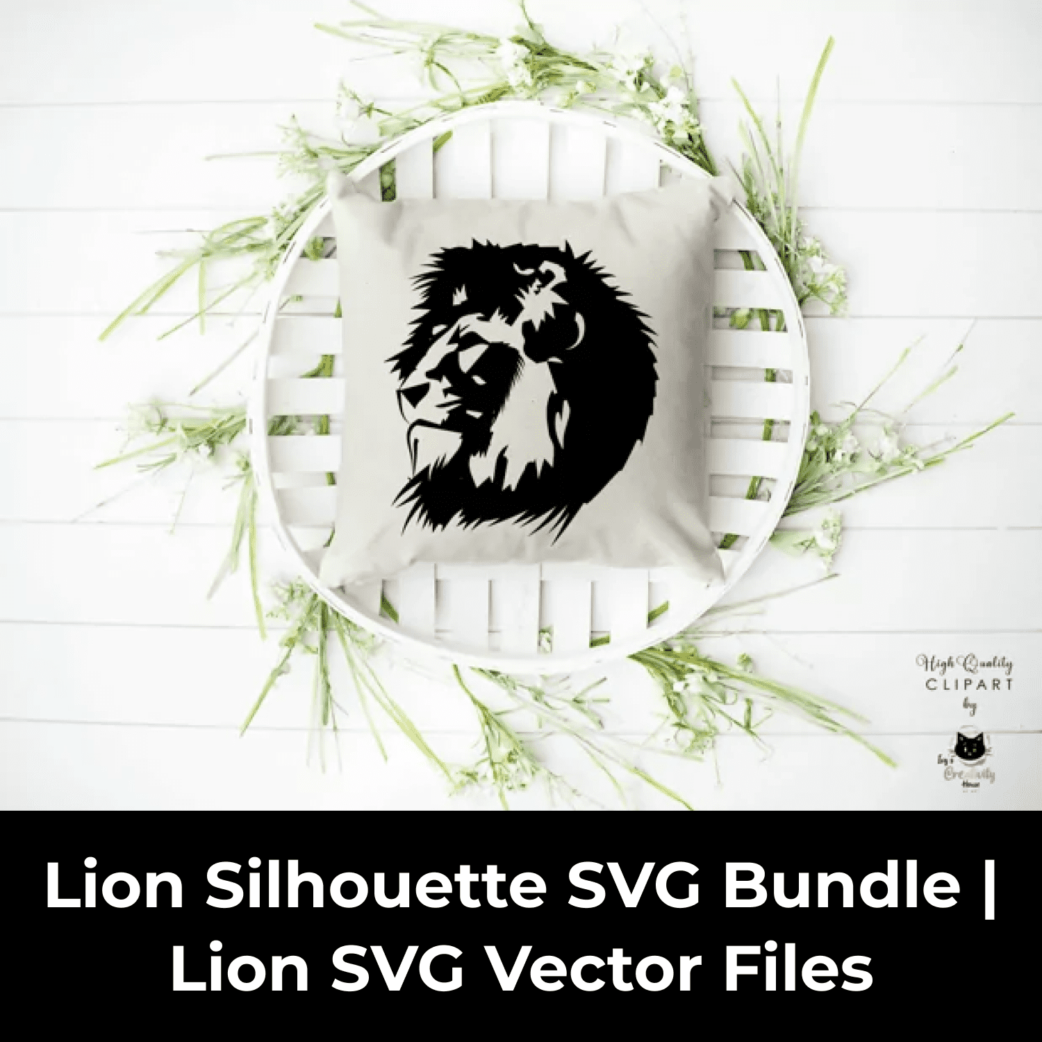 Lion Silhouette SVG Bundle | Lion SVG Vector Files cover image.